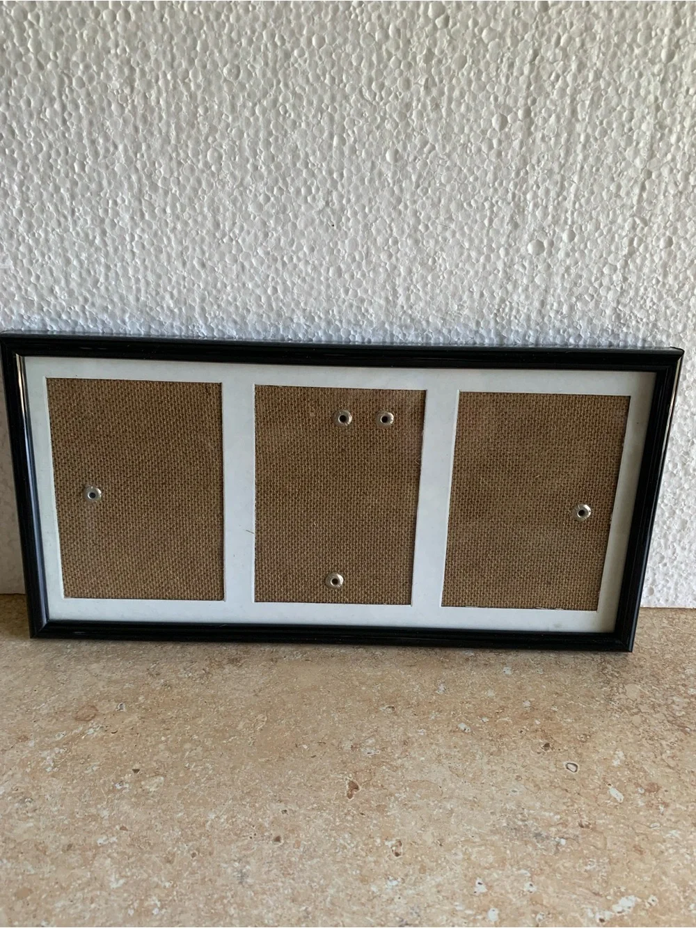 Triple Black Collage Picture Frame Holds Three 3x4 Photos